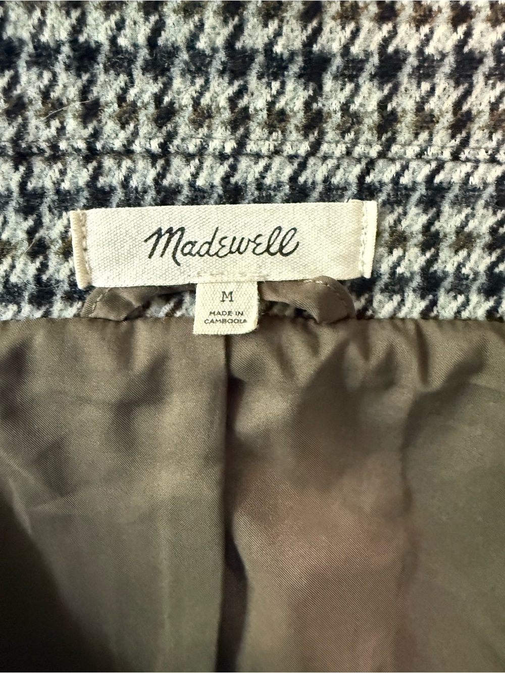 Madewell Larsen Houndstooth Blazer Size M Oversized Plaid Academia - Picture 9 of 10
